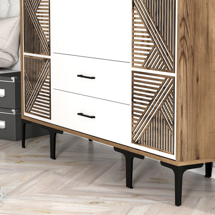 Hanah Home Armario Kumsal PTP Nogal y Blanco